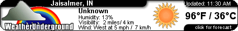 Click for Jaisalmer, 

India Forecast