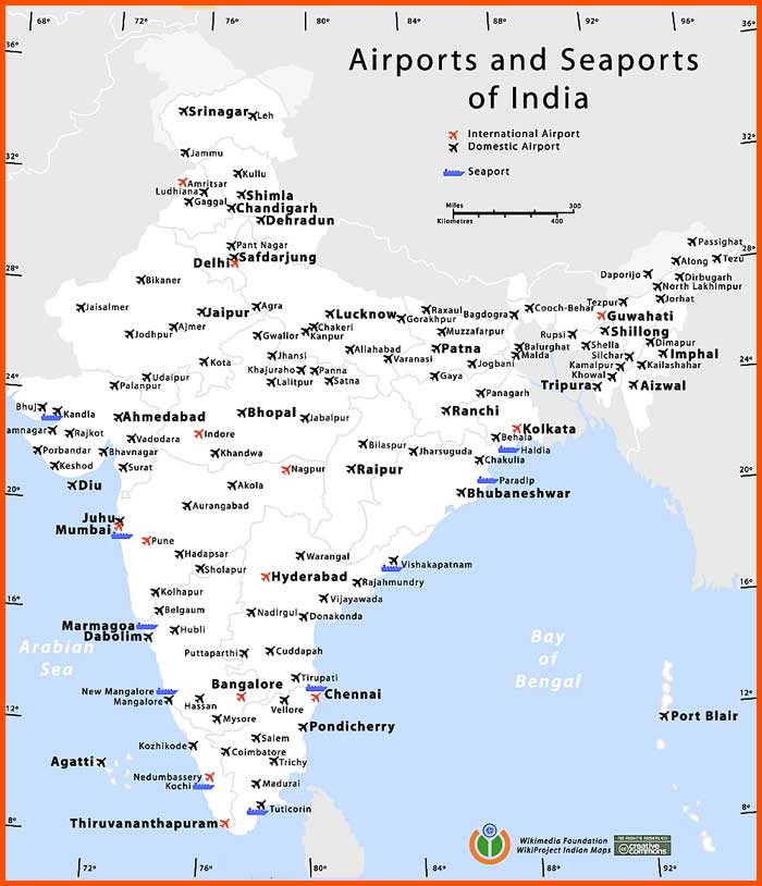 Airpot Domestic / International Map