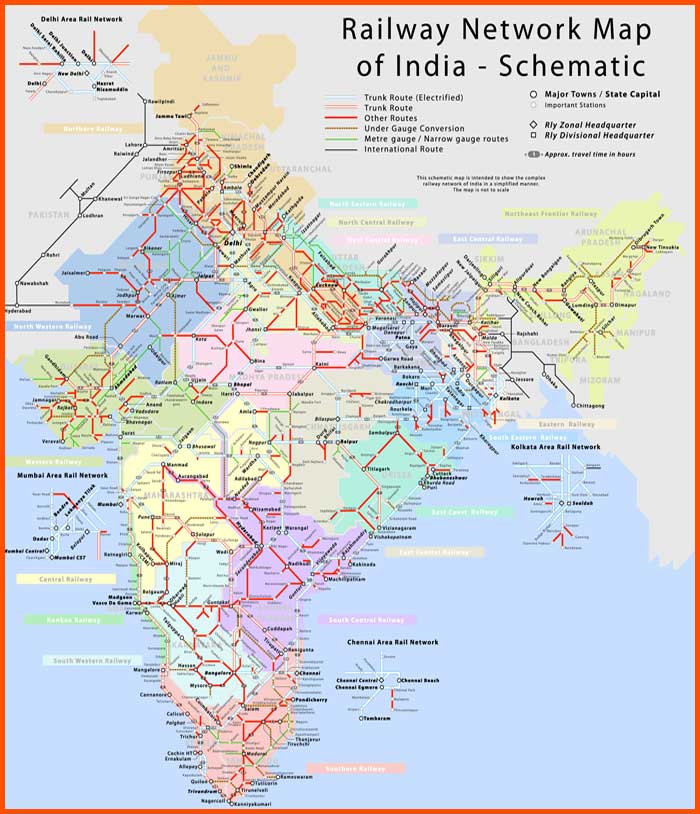 Railway Map Of India